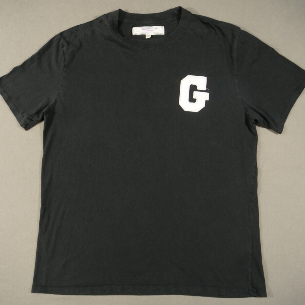 Vintage Guess Shirt Mens Large Black Short Sleeve Varsity Letter Crew Neck